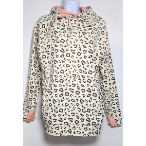 Ampersand Ave Leopard Print Hoodie Pullover Y2K Athleisure Casual Size XL